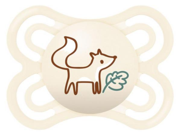 Schnuller Fuchs mit Blatt, creme